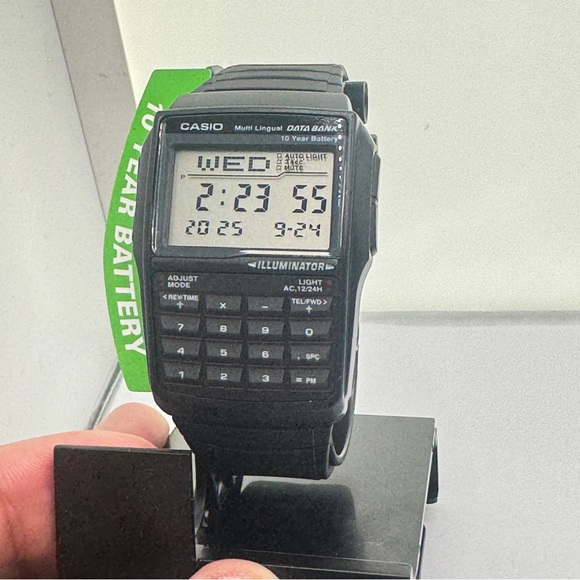 Casio Men Calculator Watch
Rubber Plastic 
Black 
Data bank - Picture 11 of 13